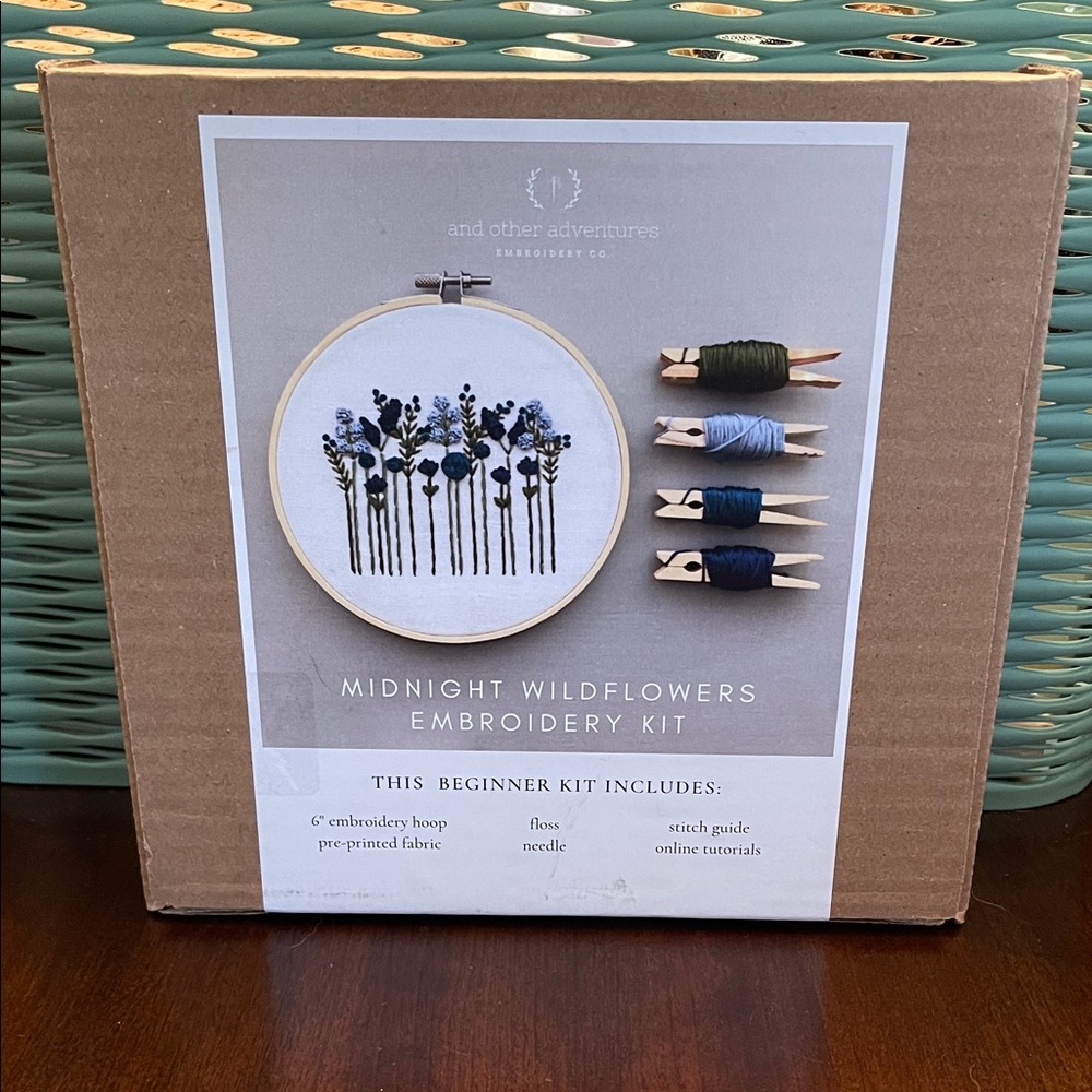 NWT And Other Adventures Embroidery Co. Midnight Wildflowers Embroidery Kit - Picture 1 of 4